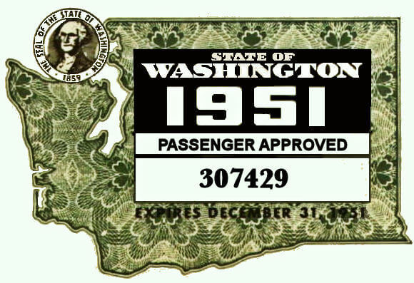 (image for) 1951 Washington State inspection/registration sticker